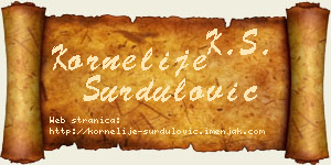 Kornelije Surdulović vizit kartica